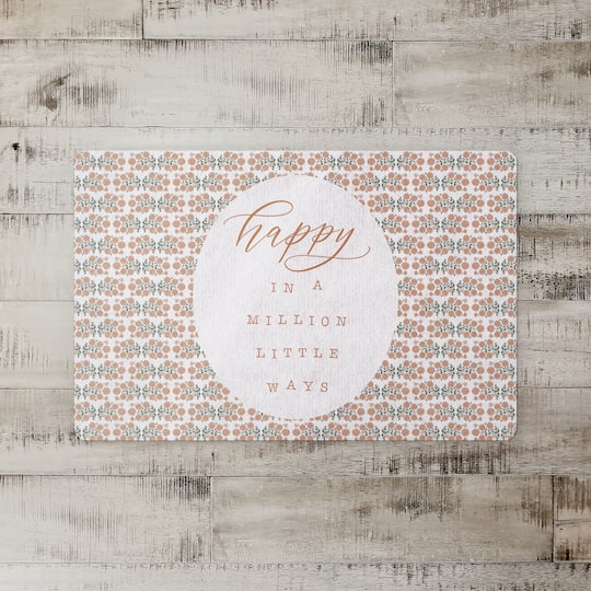 Happy in a Million Little Ways Floor Mat, 18" x 27"